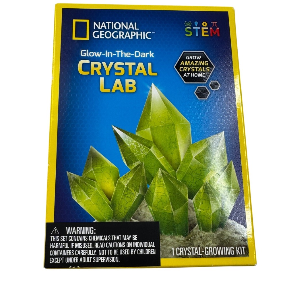 National Geographic Glow in the Dark Crystal Lab STEM Science Kit RTNGCRYSGIDCRD